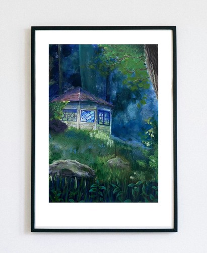 Original waldhütte gouache - original,