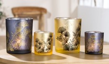 Gilde Windlicht "Gingko" Glas