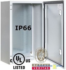 IP66 Schaltschrank 600x400x250 mm hellgrau 7035 (BHT 400x600x250 ) Stahl Blech