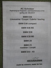AC Schnitzer Preisliste 8/2001 E46,+M3,M5 E39,Z8,Z3,X5 E53  brochure catalogue