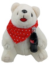 Nicky Toy Plüschtier Eisbär mit Coca Cola Flasche weiß rot Kuscheltier