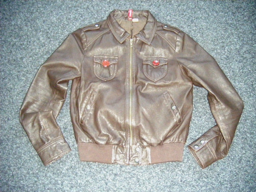 Top übergangs lederjacke - ,