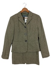 MARC O POLO Damen Kostüm mit Rock 34/XS Grau Business Fischgrätenmuster Wolle