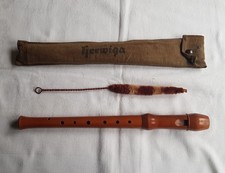 Alte Blockflöte Herwiga Flöte Holz incl. Tasche