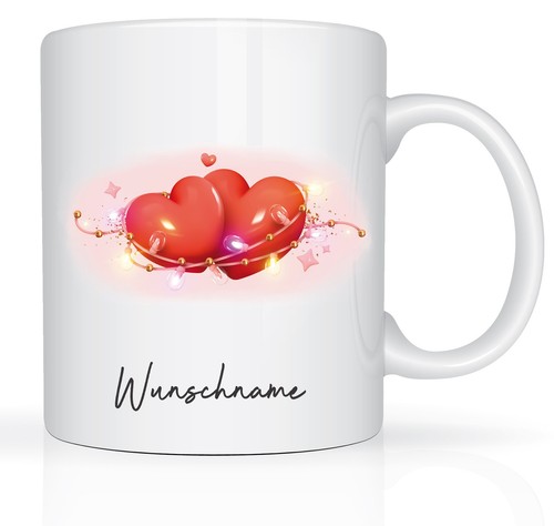 Rote herzen tasse - tasse, namen