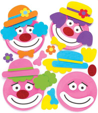 Teller-Bastelsets „Clowns“ (4 Stück) – für Kinder mit Papierteller und selbstkle