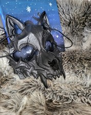 Schwarze Wolfsmaske Halloween