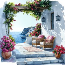 Wandbild Terrasse Meer