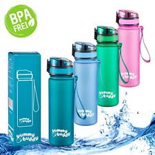 yummybuddy Trinkflasche Kinder Wasserflasche mit Sieb Auslaufsicher Tritan 500ml