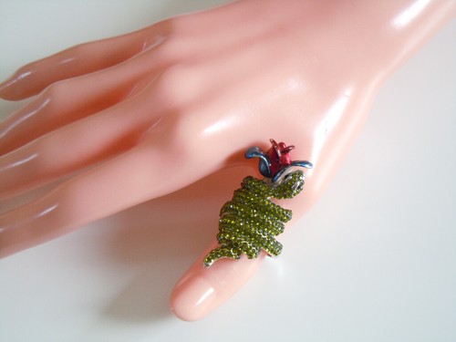 Ring schlange rose mit email - mit,