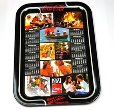 Coca-Cola Coke 45 cm Blech Tablett USA Serviertablett Kalender 1981 Serving Tray