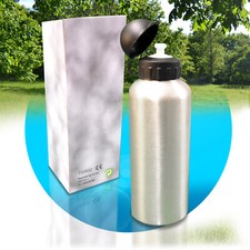 Trinkflasche Wasserflasche Sportflasche 600 ml silber Getränkeflasche ALU