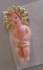 Jesuskind Wachs ca. 3,5cm lang mit Heiligenschein aus Pappe