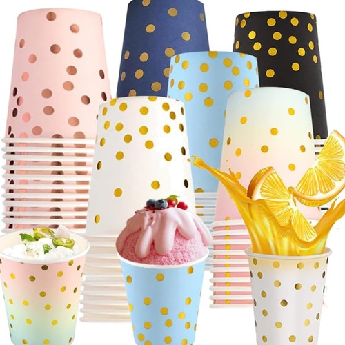 Pappbecher gold dot - 60, stück