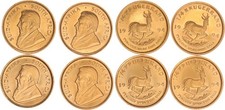Südafrika 4x 1/4 Unze Krügerrand 1994 Gold Paul Kruger Prfr.-St   131785