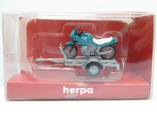 Herpa 050753 Autoanhänger mit Motorrad BMW RS 1100 OVP