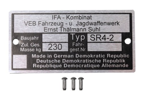 Typenschild für simson 2 - simson, 4-2