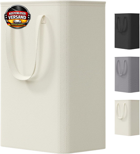 Schmaler wäschekorb 50l mit - wäschekorb,