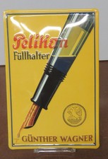 Blech- / Werbeschild Pelikan Füllfederhalter - 3D-Prägung 30 x 20 cm neuwertig