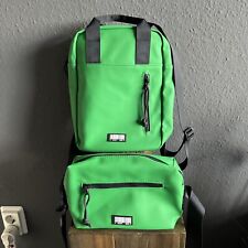 Rucksack /Umhänge-Tasche /grün -silber/Tasche/Unisex/Neu 2 Teile