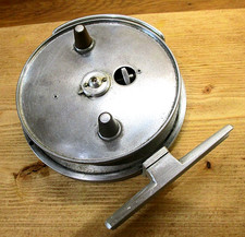 VINTAGE HARDY "THE CONQUEST" 4" LEICHTMETALL MITTELSTIFT TRABRENNROLLE Patent Nr. 658472