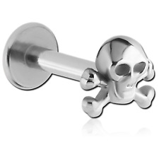 Piercing Stecker Labret Motiv Totenkopf Skull Lippe Ohr Wange Tragus Ohrstecker