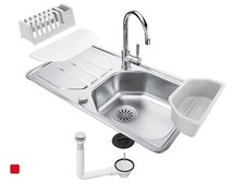 Franke AllInOneSet 101.0653.335 Galley Edelstahlspüle + Lina Hochdruckarmatur