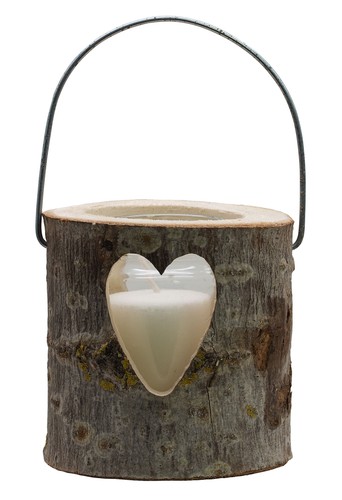 Holz deko laterne mit - deko, herz