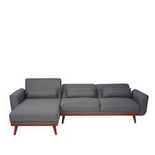 B-Ware Sofa MCW-J20, Couch, L-Form 3-Sitzer Schlaffunktion Stoff, anthrazit-grau