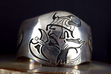 Armspange Silber 925 Wikinger massiv Beile Overlay - außergewöhnlich XL anello  