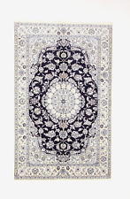 Orientteppich super Nain 9 La mit Seide ( 246 X 154 CM) Perserteppich Top Neu