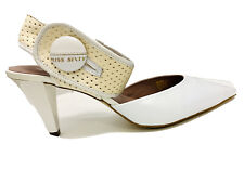 MISS SIXTY* Weisser leder Pumps High Heels Reimchen Damen Schuhe EU40/UK8 Np120€