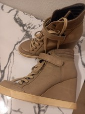 Buffalo London Wedges Echtleder Keilabsatz Stiefeletten Größe 38