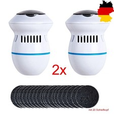 2 Stück Elektrischer Hornhautentferner wiederaufladbar mit 20 Schleifkopf Neu