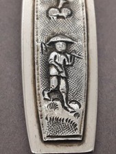 Paar ausgefallene Teelöffel Kaffeelöffel Vietnam 900er Silber Löffel selten (AP)