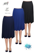 Rock Frau Licht Versenkt Midi- Liniert Komfortabel Stretch Made IN Italy Emmegi