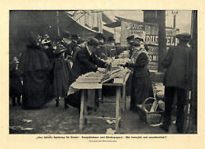 Kinderspielzeug Bewegliche Hampelmänner u. Gliederpuppen Marktstand v.1900