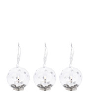 3 Glaskugeln mit LED Kerze