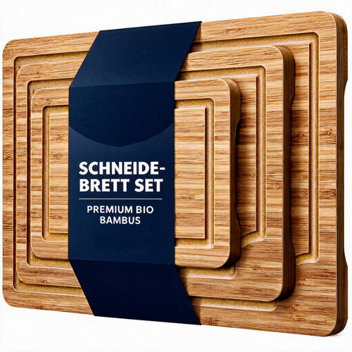 Bambus schneidebrett 3er set - bambus,