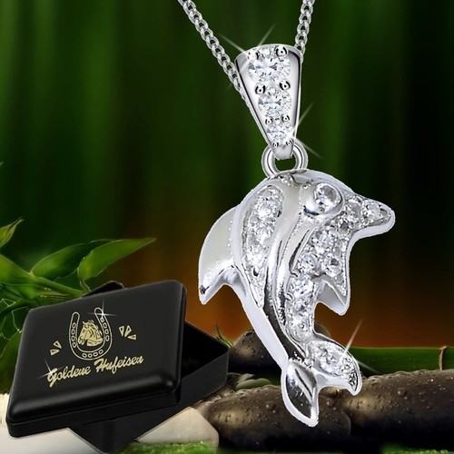 Zirkonia delfin anhänger - zirkonia,