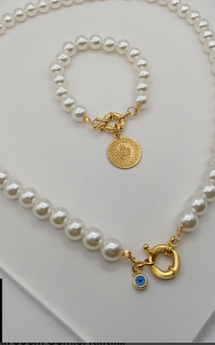 Perlenkette mit armband - mit,