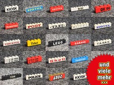 Verschiedene bedruckte Teile + beklebte Vintage Lego Steine - VARIANTE wählen