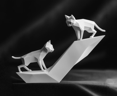 Spielende katzen low - spielende, low-poly