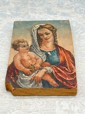 Altes Votivbild auf Holzplatte