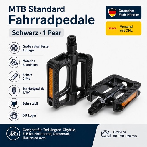 Fahrrad pedale schwarz 16 - schwarz, 9/16
