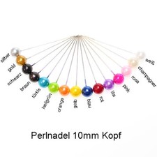 50 Perlennadeln Ø10mm 1cm L60mm Perlkopf Perlen Anstecknadeln Hochzeitsnadeln 