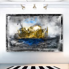 Leinwand Bild Boot Kriegsschiffe Wandbilder XXL Wohnzimmer  Max 150x100x4cm 1814