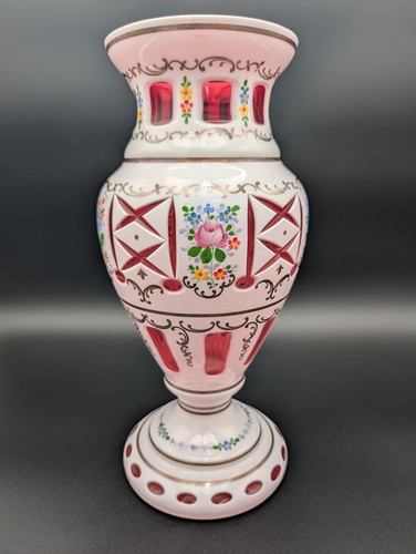 Böhmische vase überfangglas - vase,