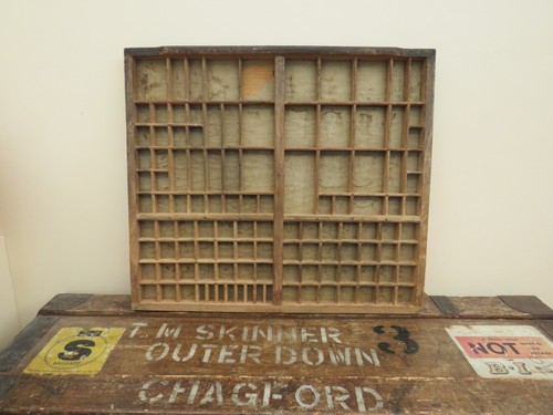 Vintage holz drucker tablett - holz,