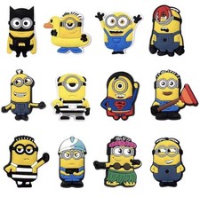 12x Minions Shoes Charms Schuh Clogs Pin Sandals Schuhanhänger Schuhschmuck